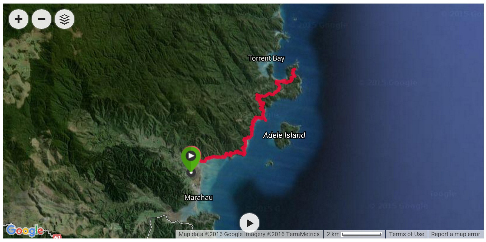 Abel Tasman Coast Track Satellite
